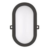 LED Bulkhead Basic 12W 3000K Black Oval