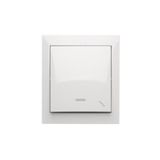 Splash-proof two-way switch with indicator light, 10AX, white