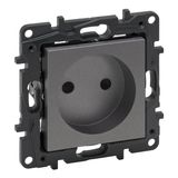 2P SOCKET WITH SHUTTERS, SCREW TERMINALS, MEDIUM GREY