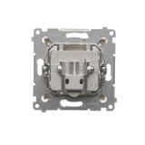 Key for a double roller blind for switches and electronic controllers, Silver matt, metalic