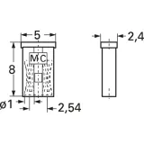 Jumper, pitch 2.54 mm, 10 A, gold-plated, red, 24.0053-22