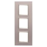 LUX INTERNATIONAL PLATE - IN GLASS - 2+2+2 MODULES VERTICAL - PERLY GRAY - INNER FRAME MATT LIGHT BRONZE - CHORUSMART