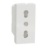 Socket-outlet, New Unica, 2P+E, 16A, Italian, with shutter, white