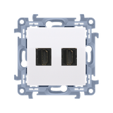 HDMI double socket, white
