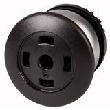 M22-DP-S-X Mushroom actuator, RMQ-Titan, Mushroom, momentary, Mushroom black, Without button plate, Bezel: titanium