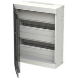 Installation cabinet, 36M, 2R, with trans.door, RAL9010