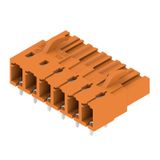 PCB plug-in connector, female header, closed side, THT solder connection, 5.08 mm, Number of poles: 6, 90°, Solder pin length (l): 3.2 mm, tinned, orange, Box