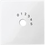 Central plate for program selector switch, polar white glossy, system M