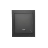 Splash-proof two-way switch with indicator light, 10AX, black matt