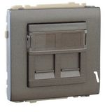 COV RING W/DOUB SUPPORT F/RJ45 CONNECT GRAPH