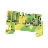 PE terminal, PUSH IN, 1.5 mm², 500 V, 17.5 A, Green/yellow