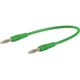 Measuring lead with (2 mm plug, spring-loaded, straight) to (2 mm plug, spring-loaded, straight), 80 mm, green, PVC, 0.5 mm², 28.0047-00725
