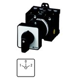 T3-3-8401/Z Reversing switches, T3, 32 A, rear mounting, 3 contact unit(s), Contacts: 5, 60 °, maintained, With 0 (Off) position, 1-0-2, Design number 8401