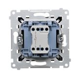 Single socket outlet without earthing, with shutters, (module), 16A, 250V, Screw, anthracite, metalic