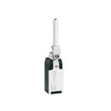 Limit switch, K series, ceramic rod lever, 1 bottom cable entry. Dimensions to EN 50047, metal body, contacts 3NC slow action. Ceramic rod