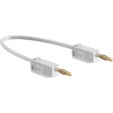 Measuring lead with (2 mm plug, spring-loaded, straight) to (2 mm plug, spring-loaded, straight), 450 mm, white, PVC, 0.5 mm², CAT O, 28.0039-04529