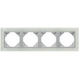 FOUR-GANG FRAME CRISTAL/ALUMINIUM