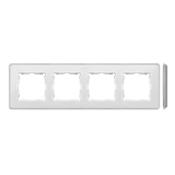 Quadruple frame, white, aluminium base