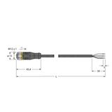 Actuator and Sensor Cable, PVC Connection Cable   RKCV4T-P7X2-5/TEL