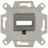 Mounting adapter, SC-D/LC-Quad, 2-fold, black (similar to RAL 9005), for TAE covers