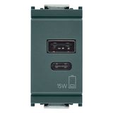 A+C-USB supply unit 5V 3A 15W 1M grey