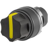 Illuminated round selector switch, yellow,2-position, Cam A, spring return from RH