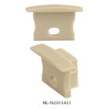 End cap with hole for VT, silver color, 1 pc