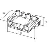 Coupler 4-p plug, blk