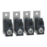 aluminium cable connectors, TransferPacT, for 2 cables 50 to 120 mm², Frame 250A, 4P, set of 4