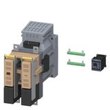 Contactor, size 12, 2-pole, DC-3 and 5, 400 A at 750 V Auxiliary contacts 21