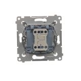 Double button for switches and push buttons, matt aluminum