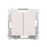 Double 2-pole switch, 16AX, white matt