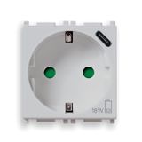 2P+E 16A DE SICURY outlet+USBC 15 Silver