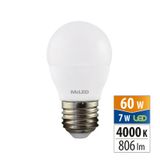 LED bulb drop 7W, E27, 4000K, CRI80, 200°, 360° 806lm