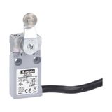 Prewired with 2m long cable metal limit switch, K series, roller lever plunger. Contacts 1NO+1NC slow action