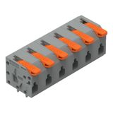 2601-1306 PCB terminal block; lever; 1.5 mm²; Pin spacing 7.5 mm; 6-pole; Push-in CAGE CLAMP®; 1,50 mm²; gray