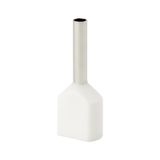 Double insulated sleeve terminal HI 2x0.5/8-bi white, Al/Cu