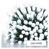 LED Christmas cherry chain – balls, 30 m, outdoor and indoor, cool white, timer