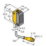 Photoelectric Sensor Laser Sensor, Diffuse Mode, with Adjustable Background Suppression   QS18VP6LAF250Q5