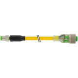 M8 male 0° / M12 female 0° A-cod. LED PUR 3x0.25 ye +robot+drag ch. 1m
