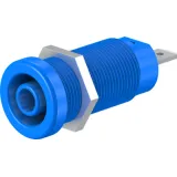 4 mm socket, flat plug connection, mounting Ø 12.2 mm, CAT IV, blue, 66.9665-23