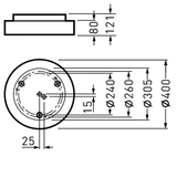 Wall and ceiling luminaire Solegra Cover disc White around ET 19W 2600lm Lambertian (L) IK06 3 SDCM
