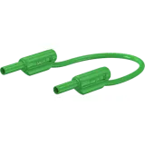 Measuring lead with (2 mm plug, spring-loaded, straight) to (2 mm plug, spring-loaded, straight), 0.3 m, green, PVC, 0.5 mm², CAT II, 65.9179-03025