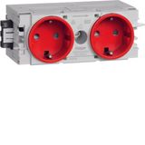 Socket-outlet 2-gang Wago C-Profile red