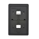 Single socket outlet without earthing, black matt, 16A