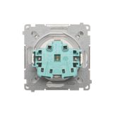 IP44 single socket outlet without frame seal - transparent flap, module, 16A, quick connection, black matt