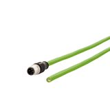M12 Industrial Ethernet cable, D-coded, 1.0 m, M12 plug straight - fre