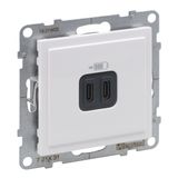 2XUSB SOCKET TYPE C+C WHITE