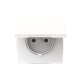 Socket with earthing pin with hinged cover Safety+