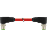 M12 male 90° / M12 male 90° D-cod. shielded PUR 1x4xAWG22 rd0.2m